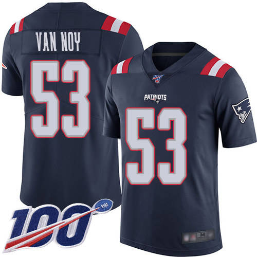 New England Patriots Football 53 100th Season Rush Limited Navy Blue Men Kyle Van Noy NFL Jersey